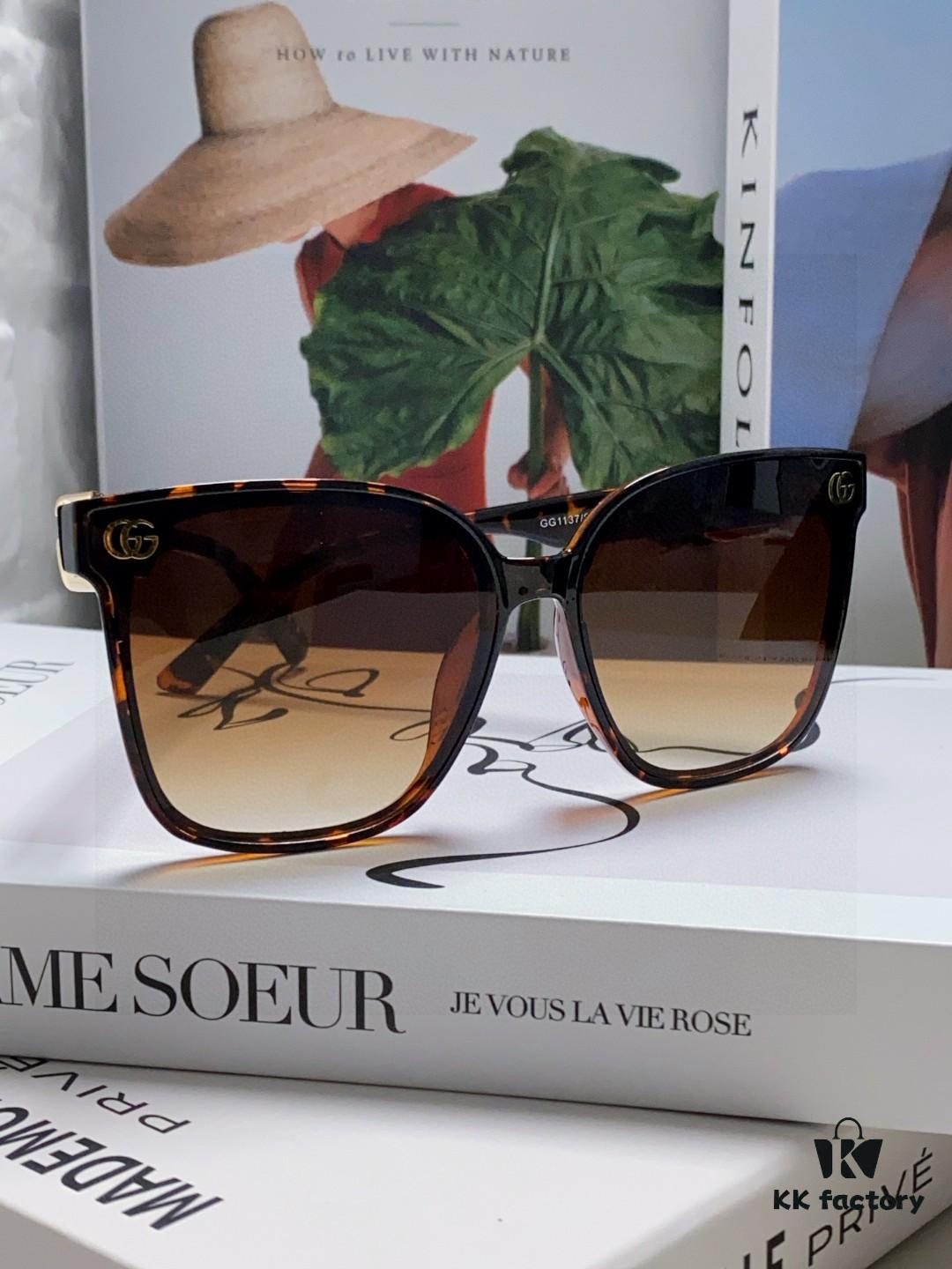 6931fe363a89a121ed54e5de Gucci 2025 Spring New Arrival Ultra-Fresh Style Shiny Frame with Oversized G Logo on Temples, Elegant and Stylish Women's Best-Selling Sunglasses