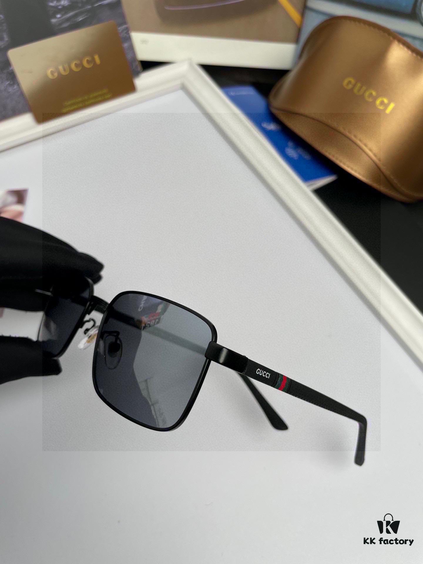 6931fe3c3a89a121ed54e61d Gucci Unisex High-Quality Polarized Sunglasses with Clear Optics, Premium Frame and Logo-Embossed Temples