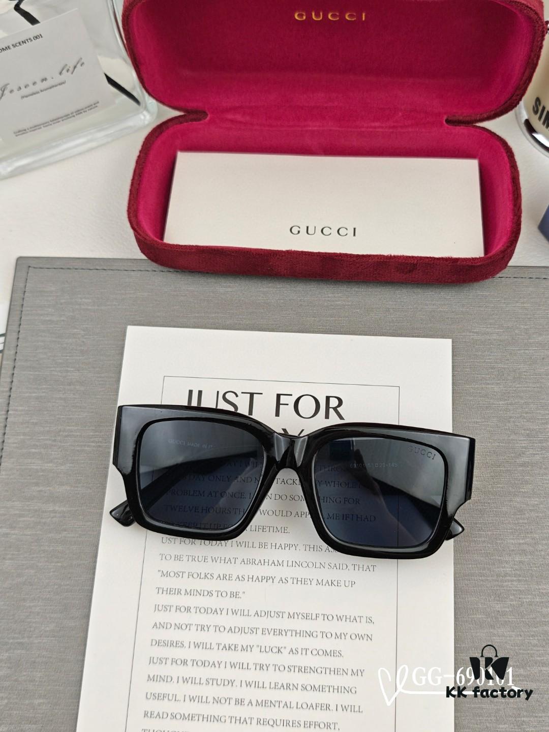 Gucci Italy - Polarized HD Resin Lenses, Lightweight TR Frame Sunglasses, Model 69101, Size 57-16-148