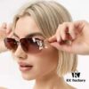6931fe423a89a121ed54e672 Gucci Rhinestone-Embellished Butterfly Unisex Frameless Sunglasses for Women, Stylish and Fashionable Retro Sun Glasses