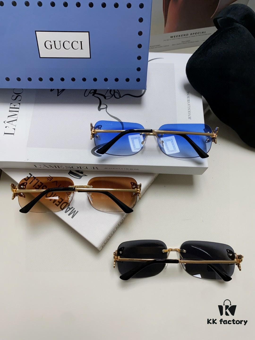 6931fe433a89a121ed54e685 Gucci Rhinestone-Embellished Butterfly Unisex Frameless Sunglasses for Women, Trendy and Stylish Retro Fashion Lady's Best-Selling Eyewear