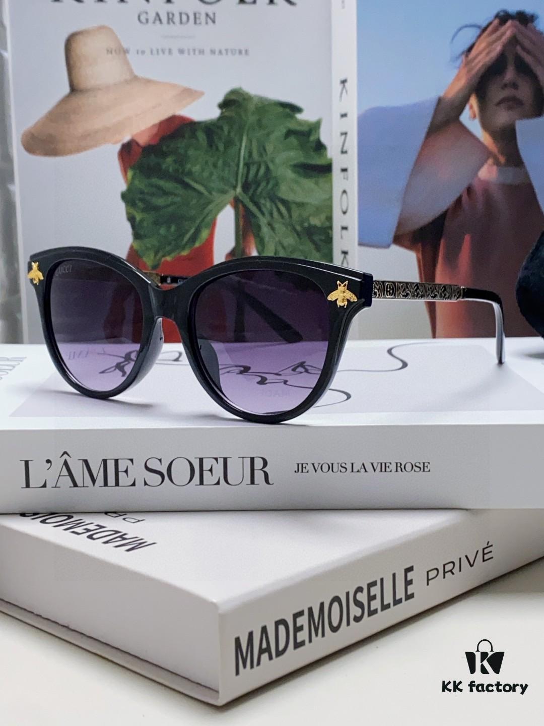 6931fe453a89a121ed54e691 Gucci New Bee Style Sunglasses with Metal Hinges, UV-Protective, Stylish and Face-Framing for Outdoor Fashion