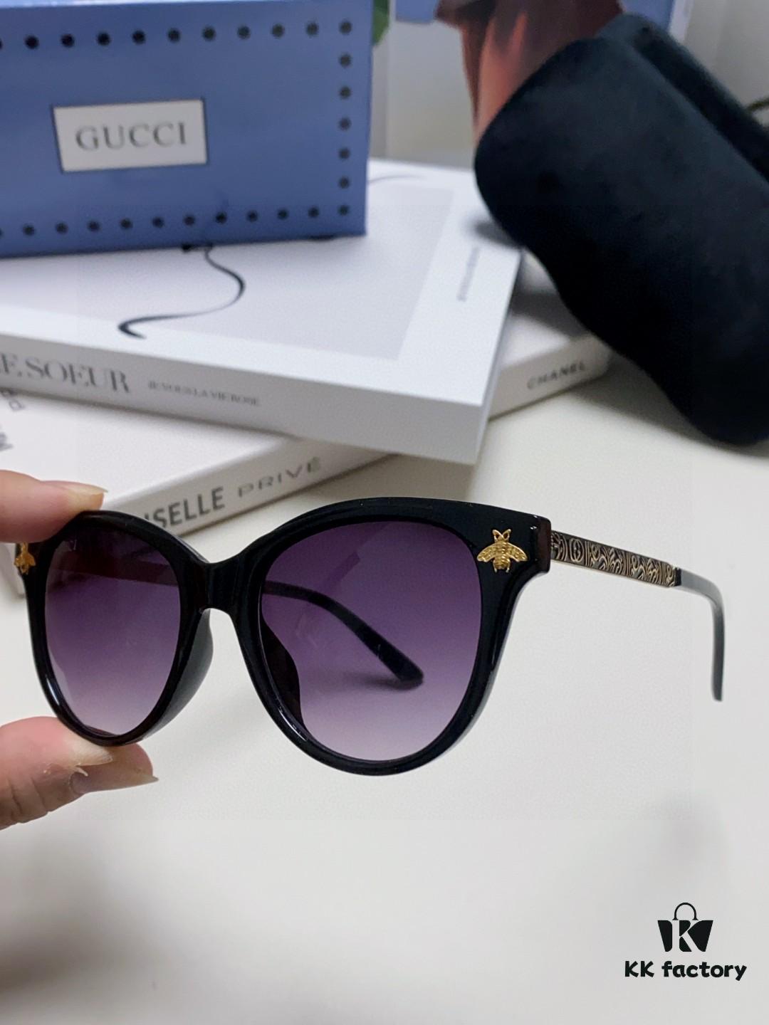 6931fe453a89a121ed54e696 Gucci New Bee Style Sunglasses with Metal Hinges, UV-Protective, Stylish and Face-Framing for Outdoor Fashion
