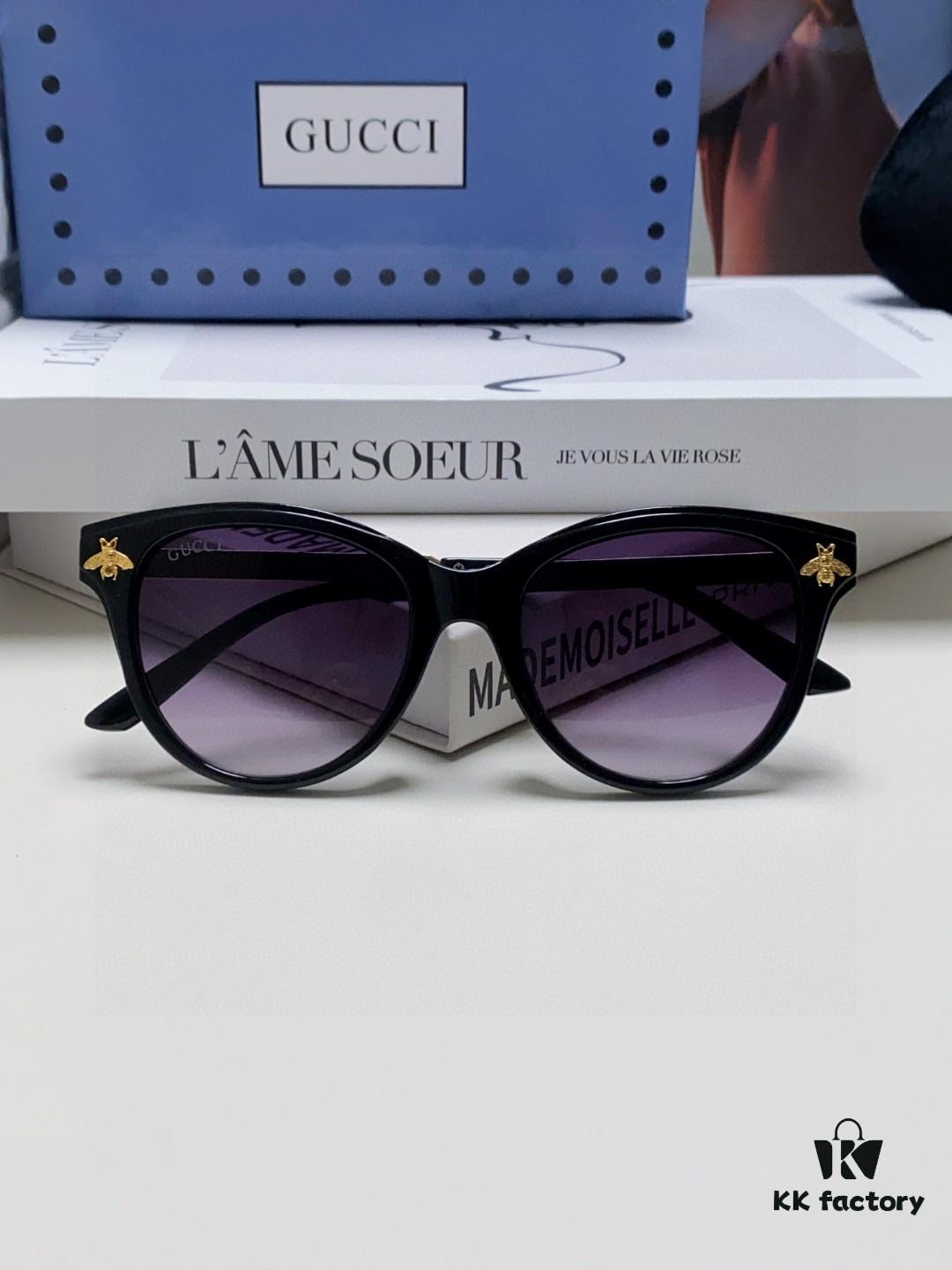 6931fe453a89a121ed54e697 Gucci New Bee Style Sunglasses with Metal Hinges, UV-Protective, Stylish and Face-Framing for Outdoor Fashion