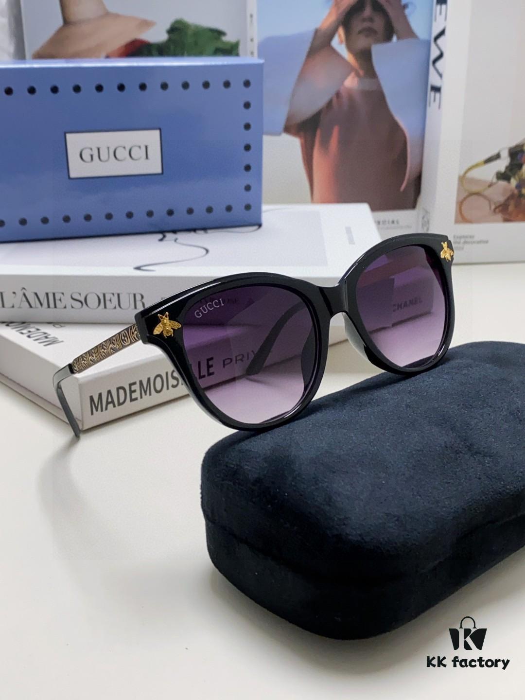 6931fe453a89a121ed54e698 Gucci New Bee Style Sunglasses with Metal Hinges, UV-Protective, Stylish and Face-Framing for Outdoor Fashion