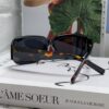 6931fe493a89a121ed54e6ca Gucci 2025 New Arrival Unisex Black Rectangular Acetate Sunglasses with Dual Side Logo, Trendy and Comfortable Oversized Sun Glasses