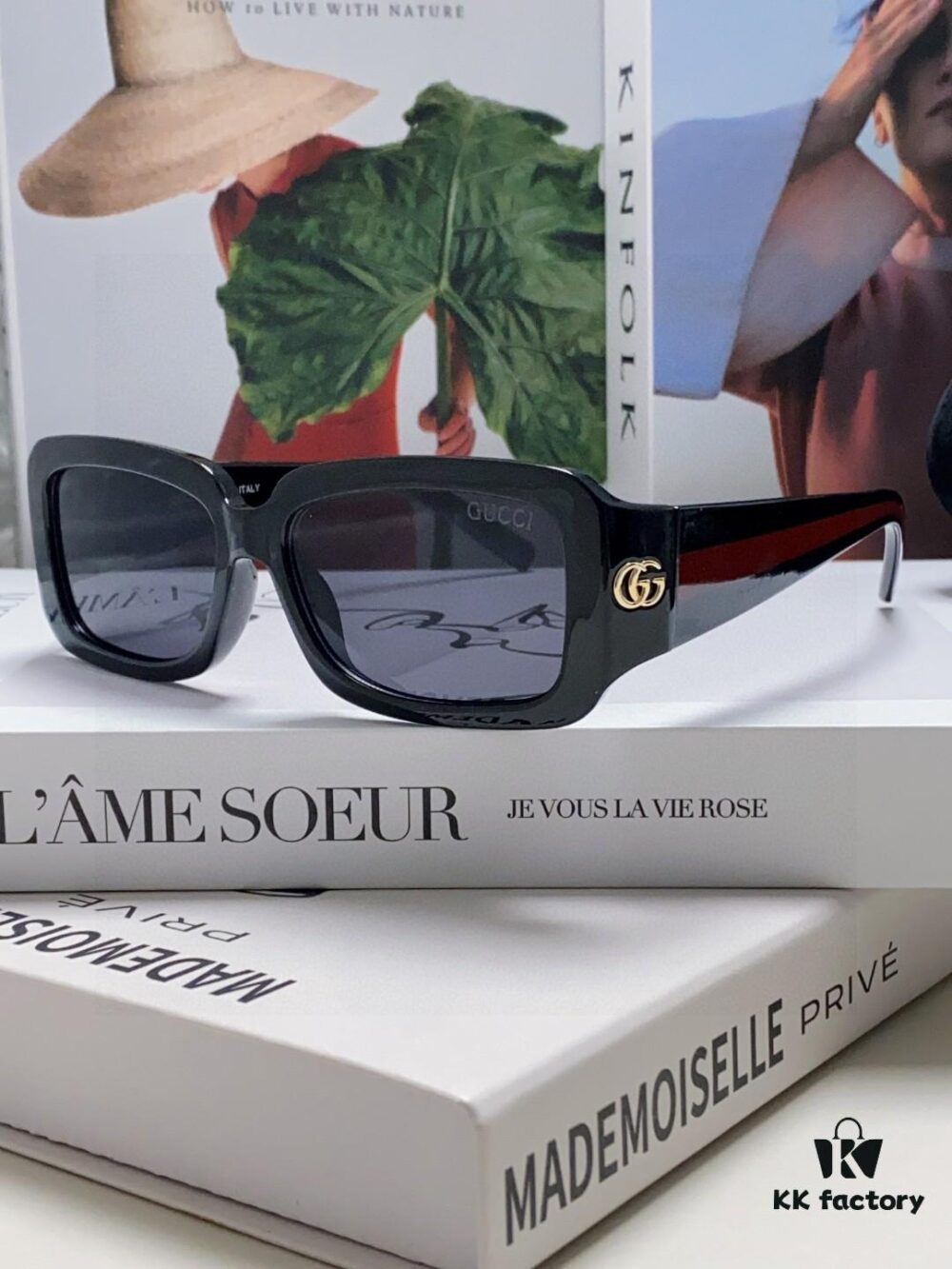 6931fe4a3a89a121ed54e6d2 Gucci 2025 New Arrival Unisex Black Rectangular Acetate Sunglasses with Dual Side Logo, Trendy and Comfortable Oversized Eyewear