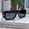 Gucci 2025 New Arrival Unisex Black Rectangular Acetate Sunglasses with Dual Side Logo, Trendy and Comfortable Oversized Eyewear