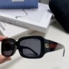 Gucci 2025 New Arrival Unisex Black Rectangular Acetate Sunglasses with Dual Side Logo, Trendy and Comfortable Oversized Eyewear
