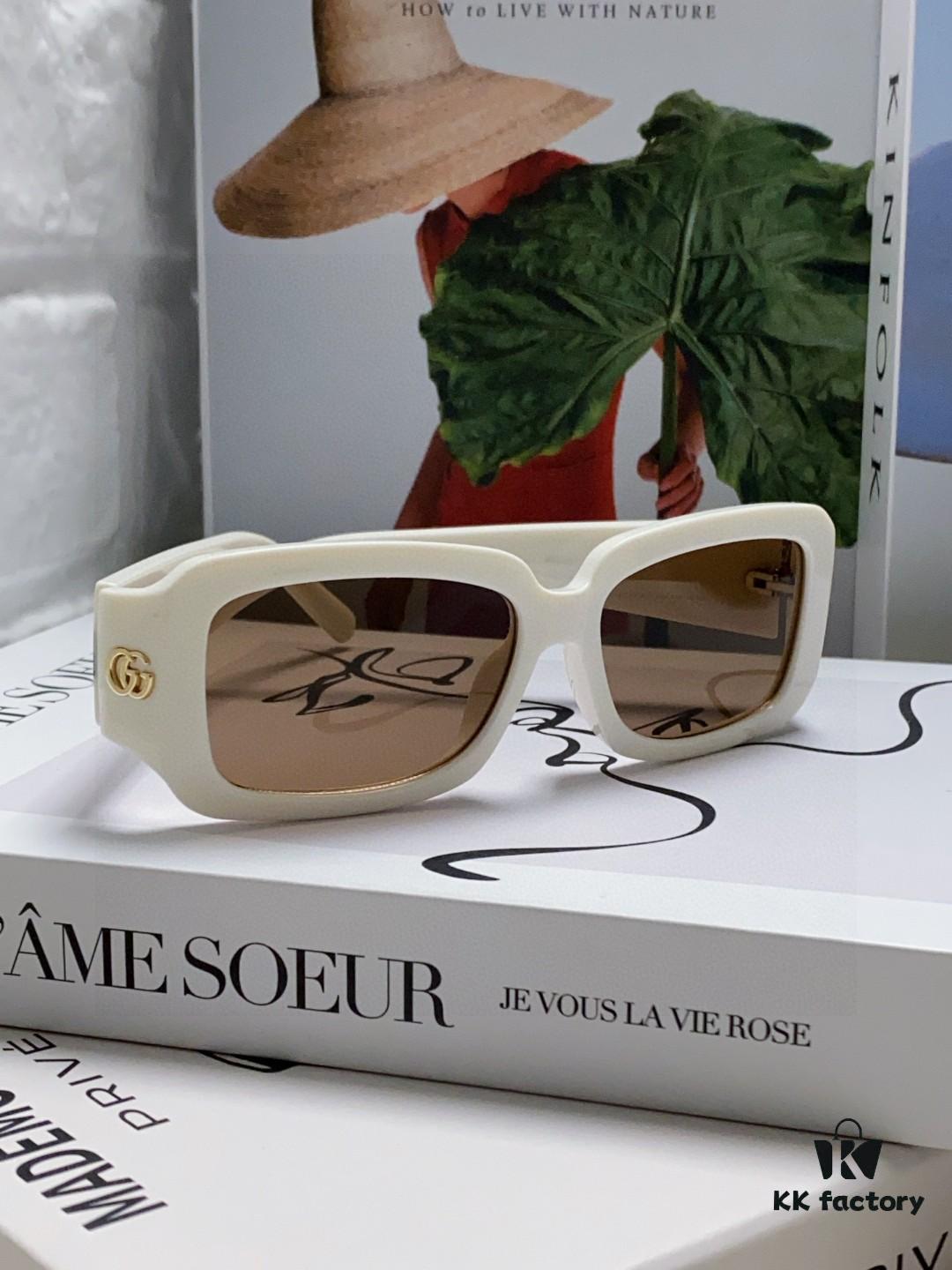 6931fe4b3a89a121ed54e6dd Gucci 2025 New Arrival Unisex Black Rectangular Acetate Sunglasses with Dual Side Logo, Trendy and Comfortable Oversized Sun Glasses