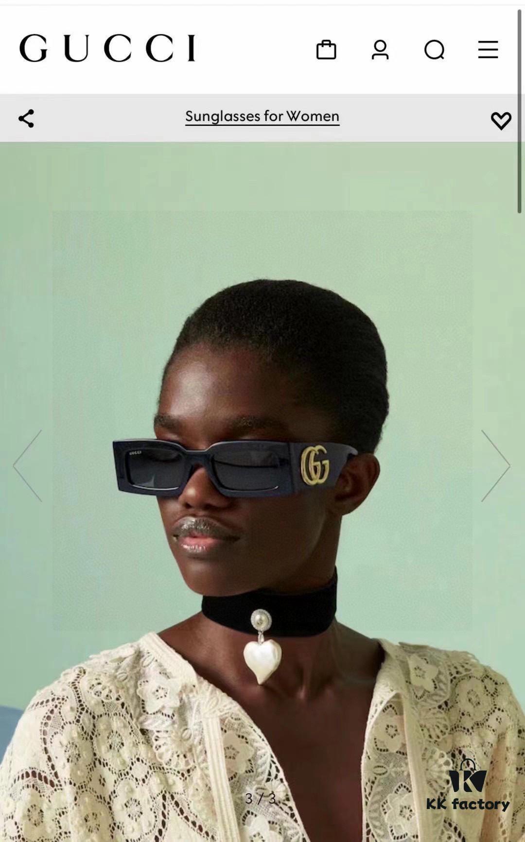Gucci Bright and Bold Personality Rectangular Narrow-Framed Sunglasses, Unisex Streetwear Style, Versatile and Chic, Model GG1425S
