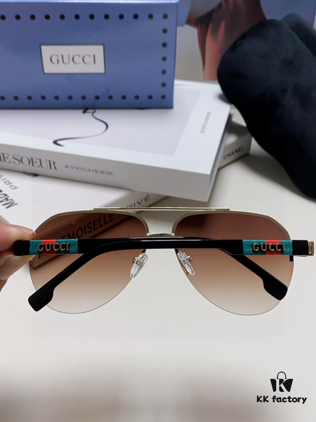 Gucci 2025 New Men's Driving Sunglasses, High-Definition Polarized Aviator Sunglasses, Premium Stylish Eyewear