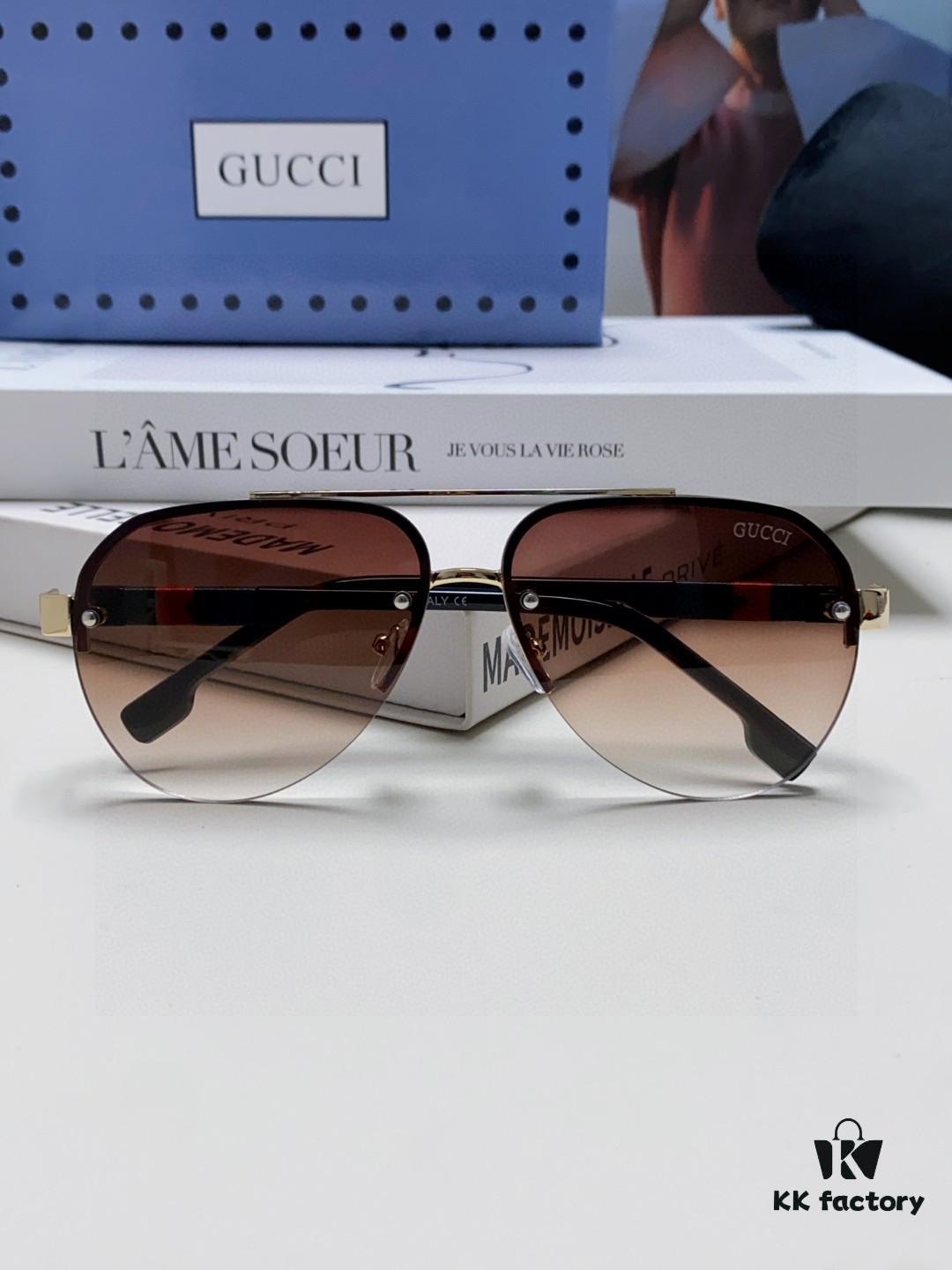 Gucci 2025 New Men's Driving Sunglasses, High-Definition Polarized Aviator Sunglasses, Premium Stylish Eyewear