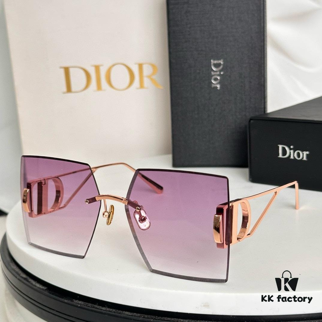 6931fe703a89a121ed54e8c6 Dior 30 Montaigne S7U SS2023 Sunglasses – Thickened 3.0 with Blue Inner Lens Coating, Frameless Luxury Design with 'CD' Logo on Dark Ruthenium Temples