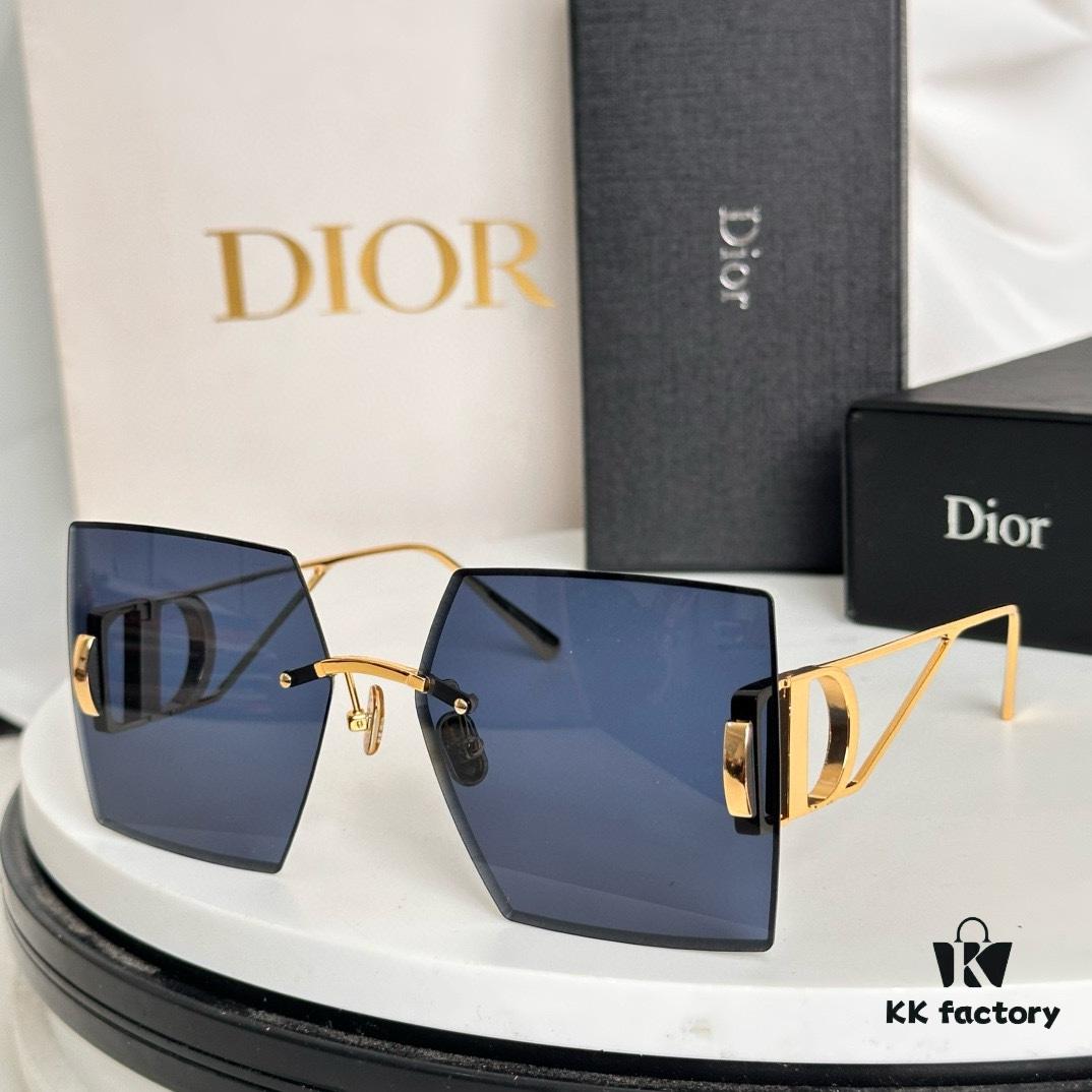 6931fe703a89a121ed54e8c7 Dior 30 Montaigne S7U SS2023 Sunglasses – Thickened 3.0 with Blue Inner Lens Coating, Frameless Luxury Design with 'CD' Logo on Dark Ruthenium Temples
