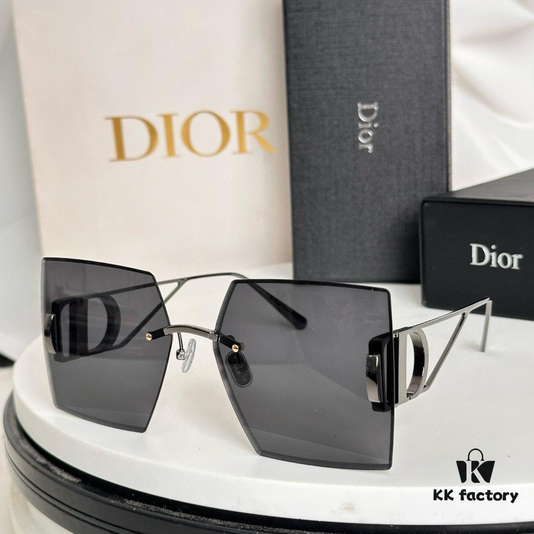 6931fe703a89a121ed54e8c9 Dior 30 Montaigne S7U SS2023 Sunglasses – Thickened 3.0 with Blue Inner Lens Coating, Frameless Luxury Design with 'CD' Logo on Dark Ruthenium Temples