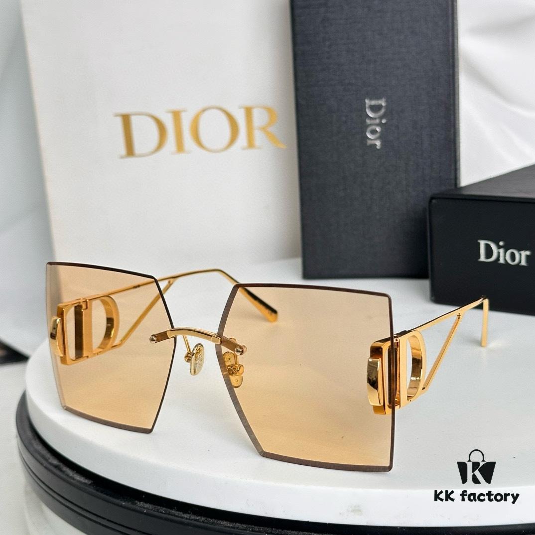 6931fe703a89a121ed54e8ca Dior 30 Montaigne S7U SS2023 Sunglasses – Thickened 3.0 with Blue Inner Lens Coating, Frameless Luxury Design with 'CD' Logo on Dark Ruthenium Temples