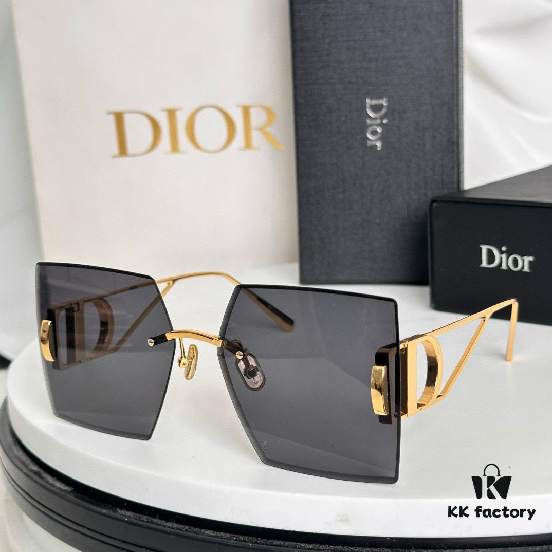 6931fe703a89a121ed54e8cb Dior 30 Montaigne S7U SS2023 Sunglasses – Thickened 3.0 with Blue Inner Lens Coating, Frameless Luxury Design with 'CD' Logo on Dark Ruthenium Temples