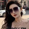 Dior 2025 New Large Frame Women's Sunglasses, Square Edged Frameless UV-Protective Vacation Sunglasses