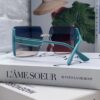 Dior 2025 New Large Frame Women's Sunglasses, Square Edged Frameless UV-Protective Vacation Sunglasses