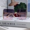 Dior 2025 New Large Frame Women's Sunglasses, Square Edged Rimless UV-Protective Vacation Sunglasses