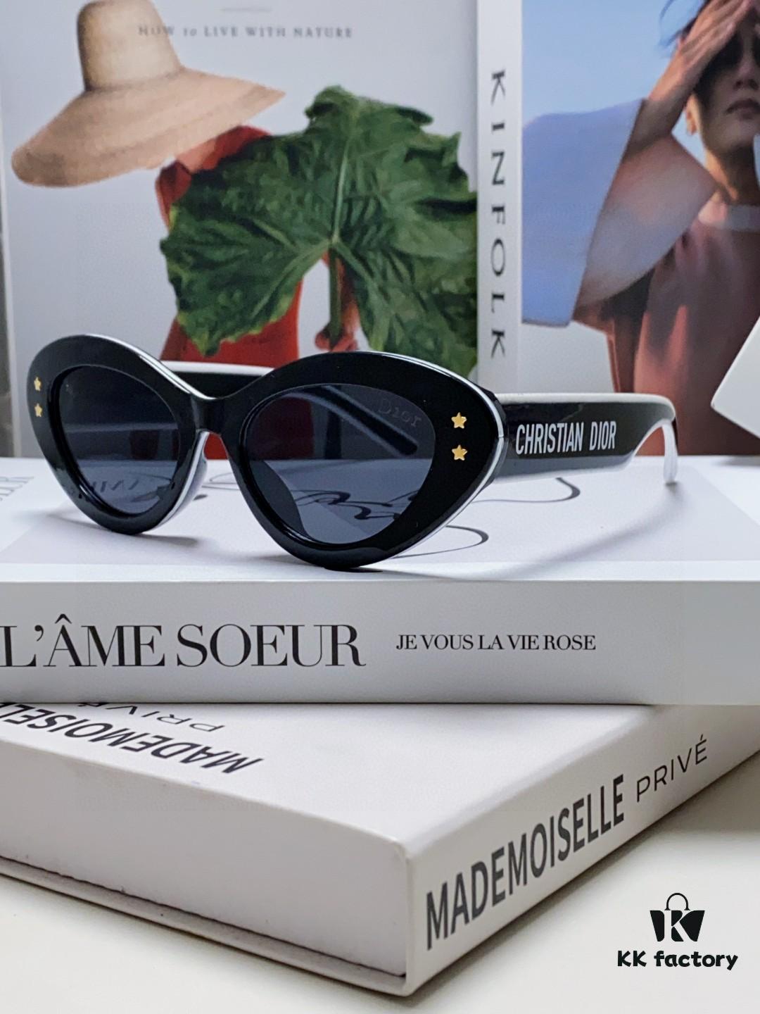 6931fe8e3a89a121ed54ea4d DIOR Cat-Eye Fashion Women's Sunglasses with Classic Two-Tone Design