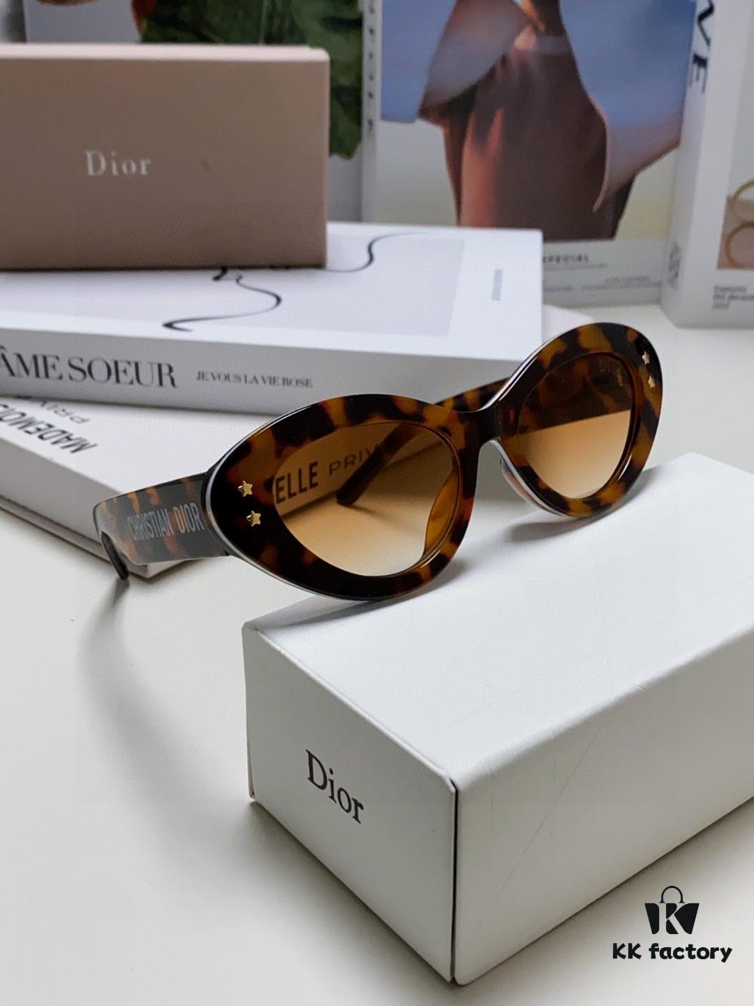 6931fe8f3a89a121ed54ea5e DIOR Cat-Eye Fashion Women's Sunglasses with Classic Two-Tone Design