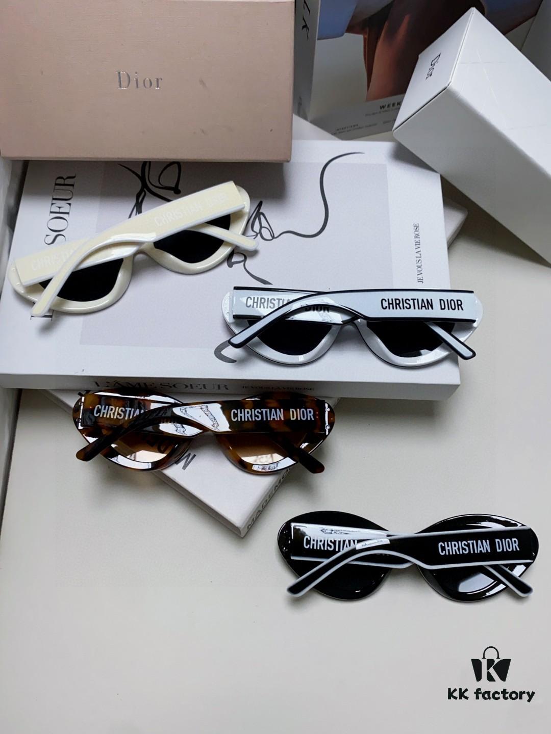 6931fe8f3a89a121ed54ea5f DIOR Cat-Eye Fashion Women's Sunglasses with Classic Two-Tone Design