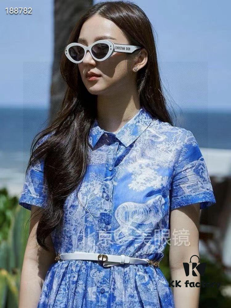 6931fe8f3a89a121ed54ea61 DIOR Cat-Eye Fashion Women's Sunglasses with Classic Two-Tone Design