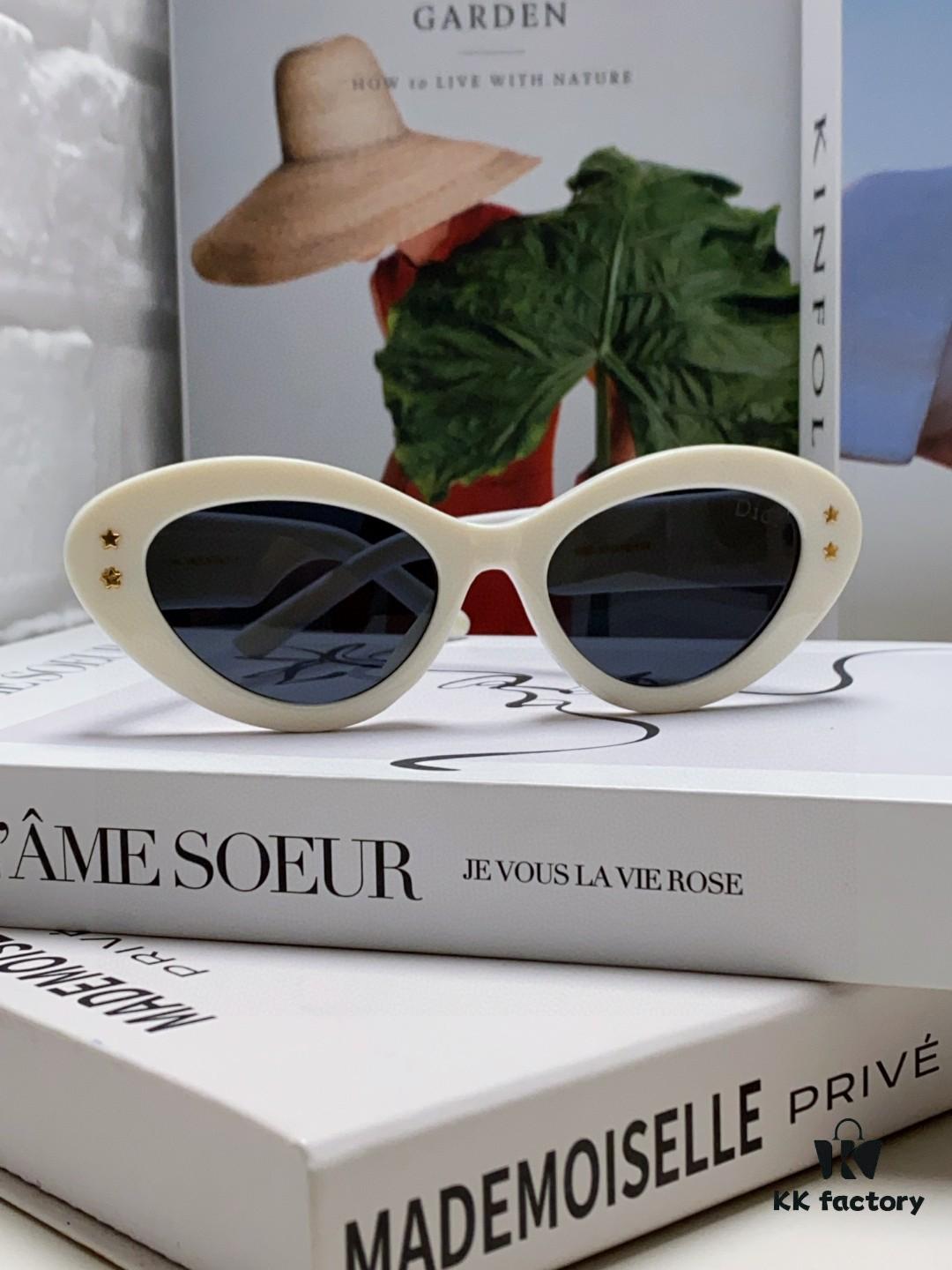 6931fe903a89a121ed54ea6d DIOR Cat-Eye Fashion Women's Sunglasses with Classic Two-Tone Design