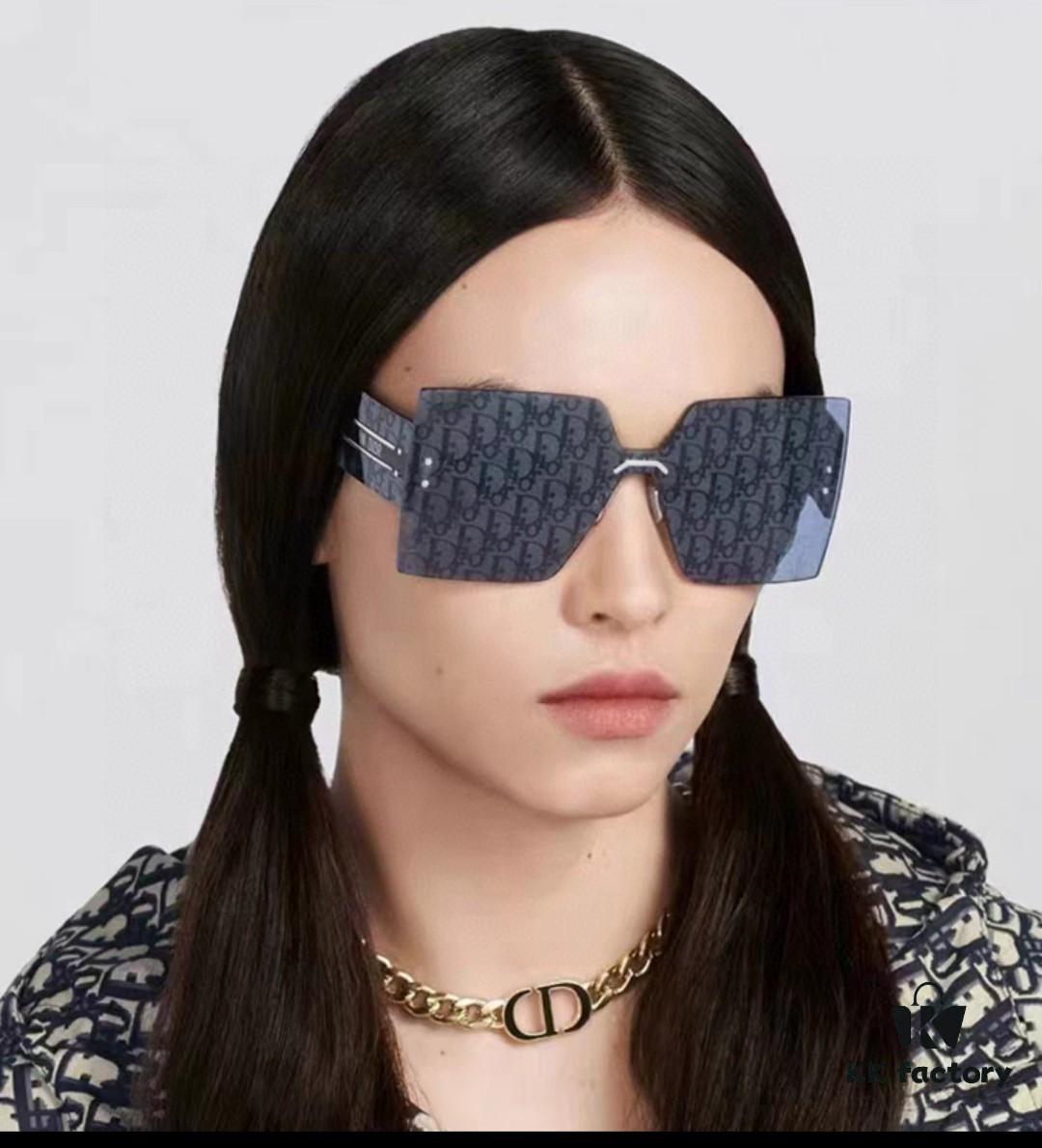 6931fe933a89a121ed54ea97 Dior 2025 New Arrival Mirror Lens Letter-Embossed Frameless Cut-Out Fashion Sunglasses for Women, Stylish Oversized Unisex Shades, Slimming European-American Design
