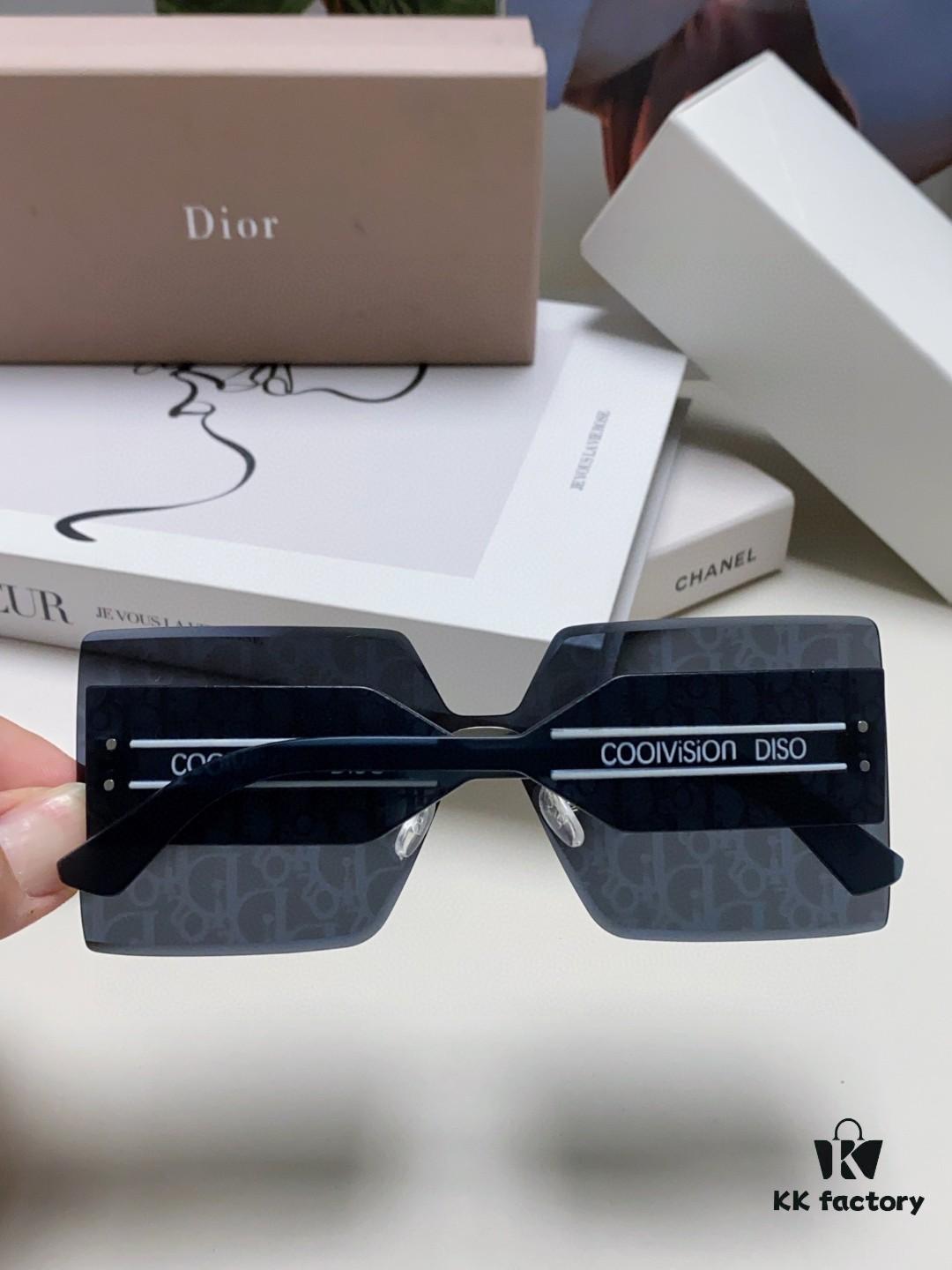 6931fe943a89a121ed54ea9c Dior 2025 New Arrival Mirror Lens Letter-Embossed Frameless Cut-Out Fashion Sunglasses for Women, Stylish Oversized Unisex Shades, Slimming European-American Design