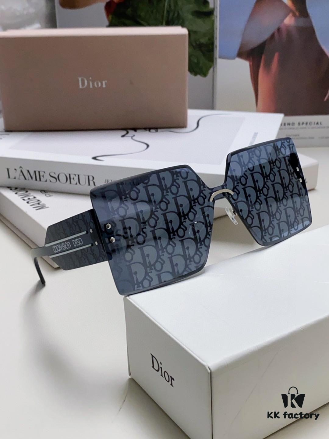 6931fe943a89a121ed54ea9f Dior 2025 New Arrival Mirror Lens Letter-Embossed Frameless Cut-Out Fashion Sunglasses for Women, Stylish Oversized Unisex Shades, Slimming European-American Design
