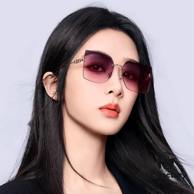 6931febf3a89a121ed54eccc DIOR Nylon Polarized Unisex Sunglasses, Frameless Polygonal Design, UV-Protective Nylon Polarized Lenses, Suitable for All Face Shapes, Stylish with Coats or Dresses, Model: CD3641