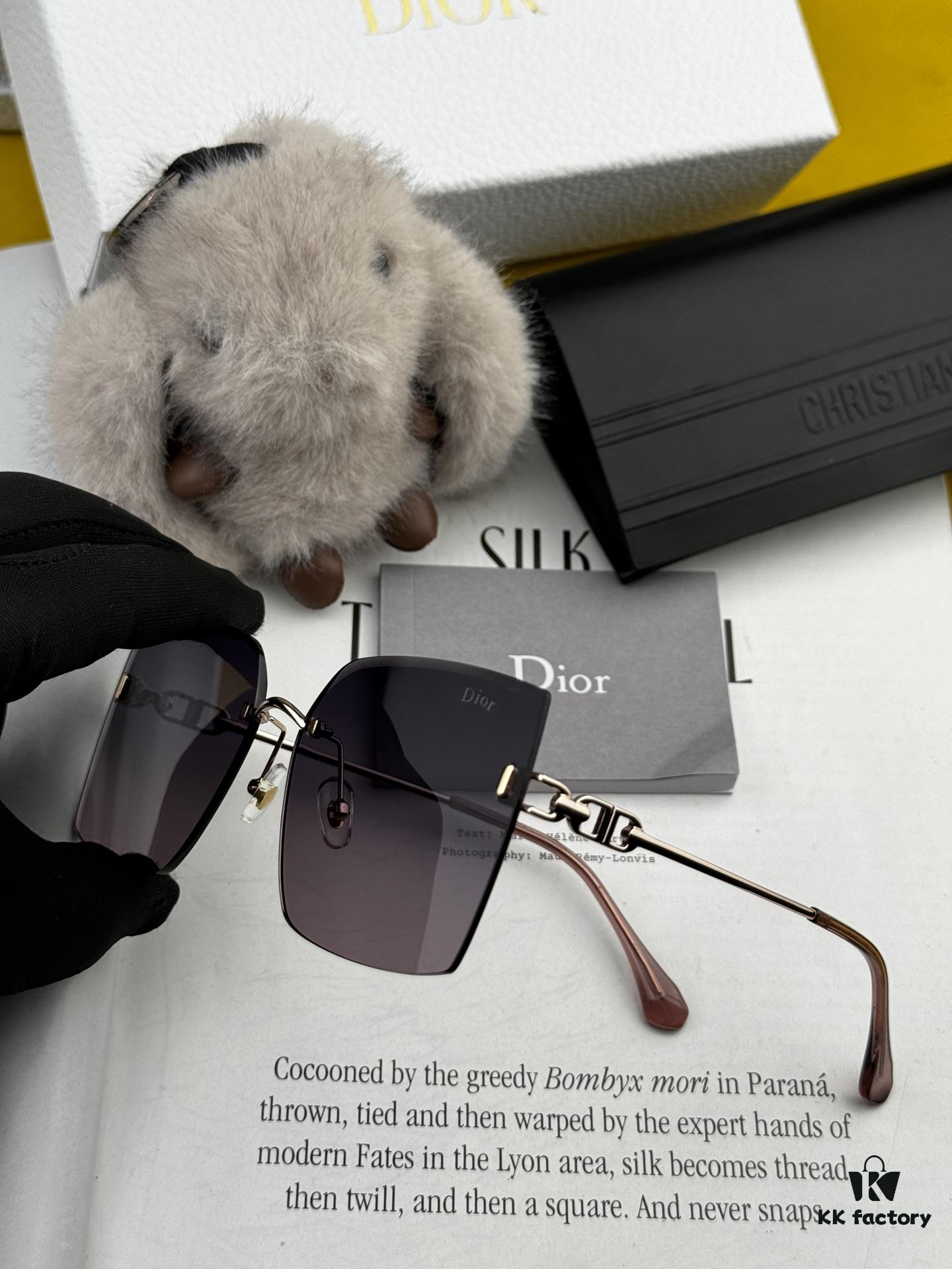 6931febf3a89a121ed54eccf DIOR Nylon Polarized Unisex Sunglasses, Frameless Polygonal Design, UV-Protective Nylon Polarized Lenses, Suitable for All Face Shapes, Stylish with Coats or Dresses, Model: CD3641