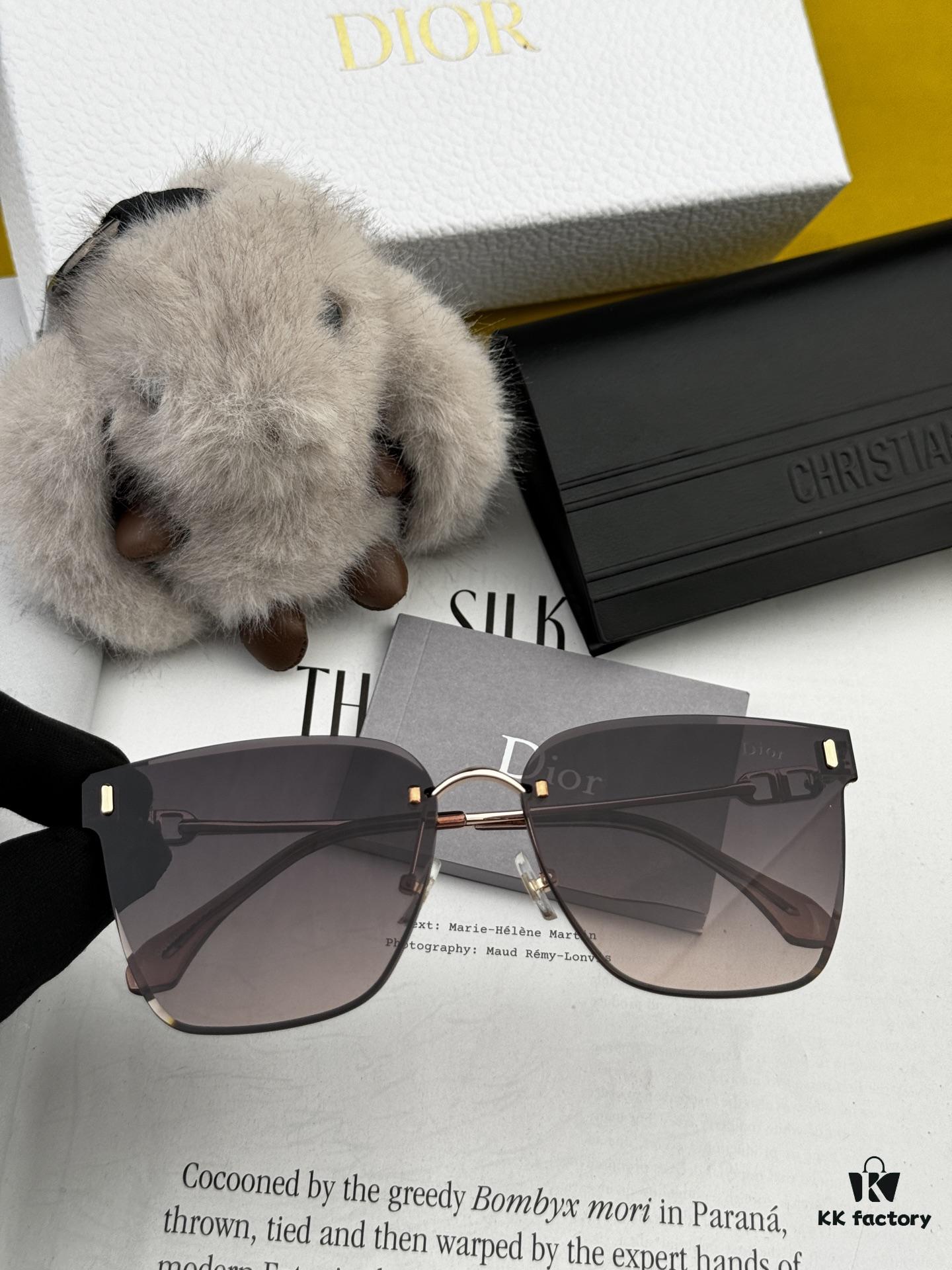 Nylon Polarized Series DIOR Frameless Sunglasses with Polygonal Design, Universal Fit for All Face Shapes, Stylish with Coats or Dresses, Polarized Nylon Lenses for UV Protection