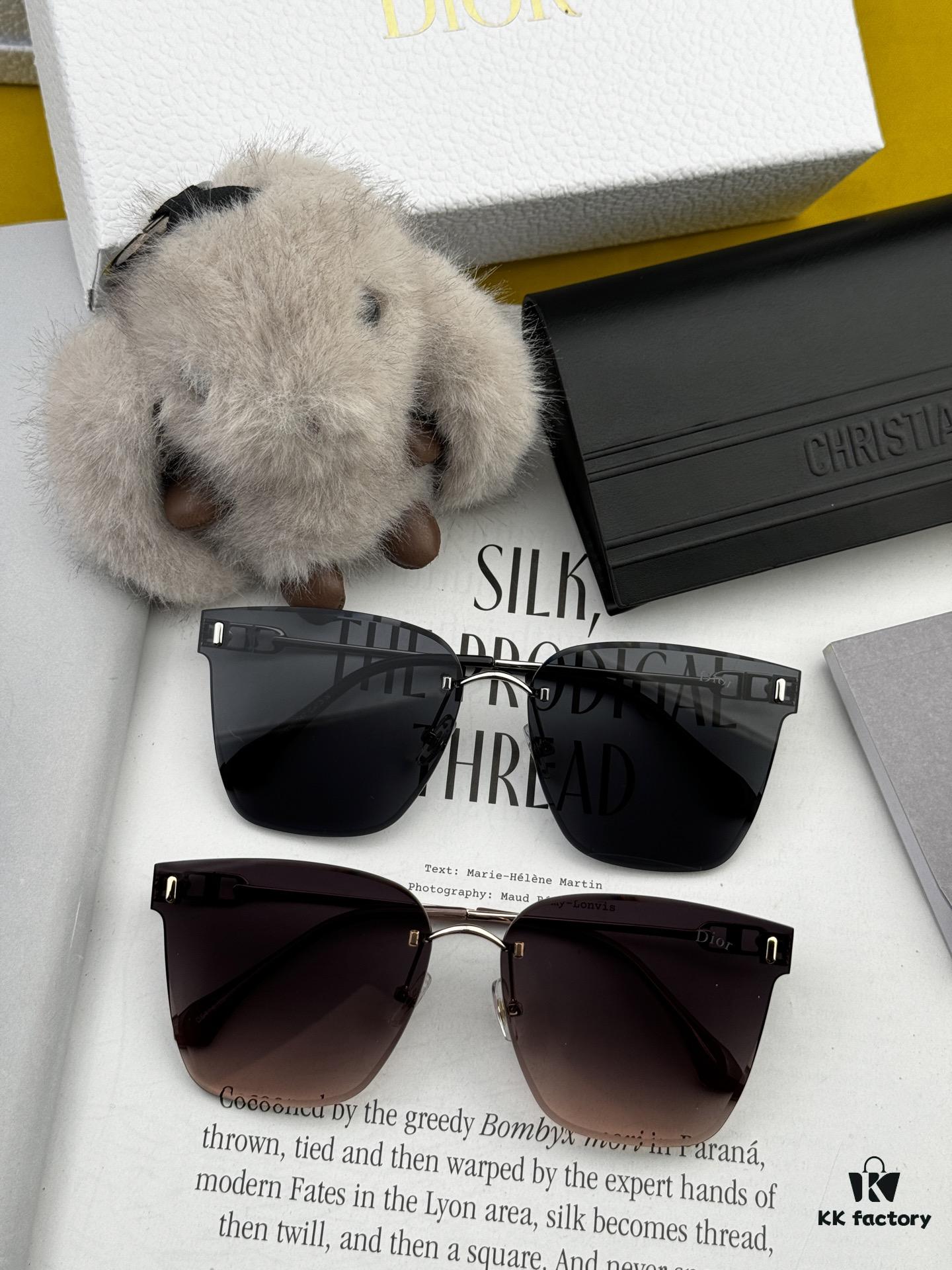 Nylon Polarized Series DIOR Frameless Sunglasses with Polygonal Design, Universal Fit for All Face Shapes, Stylish with Coats or Dresses, Polarized Nylon Lenses for UV Protection