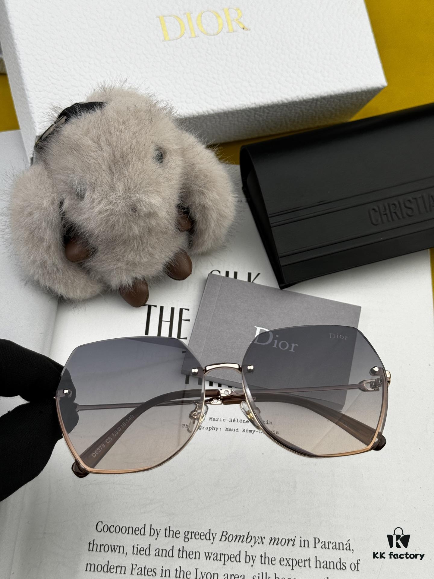 Nylon Polarized Series DIOR Frameless Sunglasses with Polygonal Design, Universal Fit for All Face Shapes, Stylish with Coats or Dresses, Nylon Polarized Lenses for UV Protection