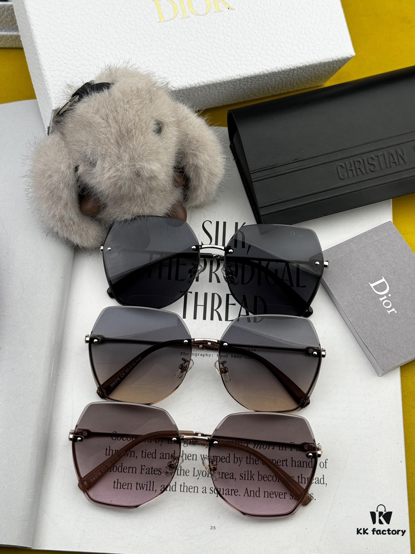 Nylon Polarized Series DIOR Frameless Sunglasses with Polygonal Design, Universal Fit for All Face Shapes, Stylish with Coats or Dresses, Nylon Polarized Lenses for UV Protection