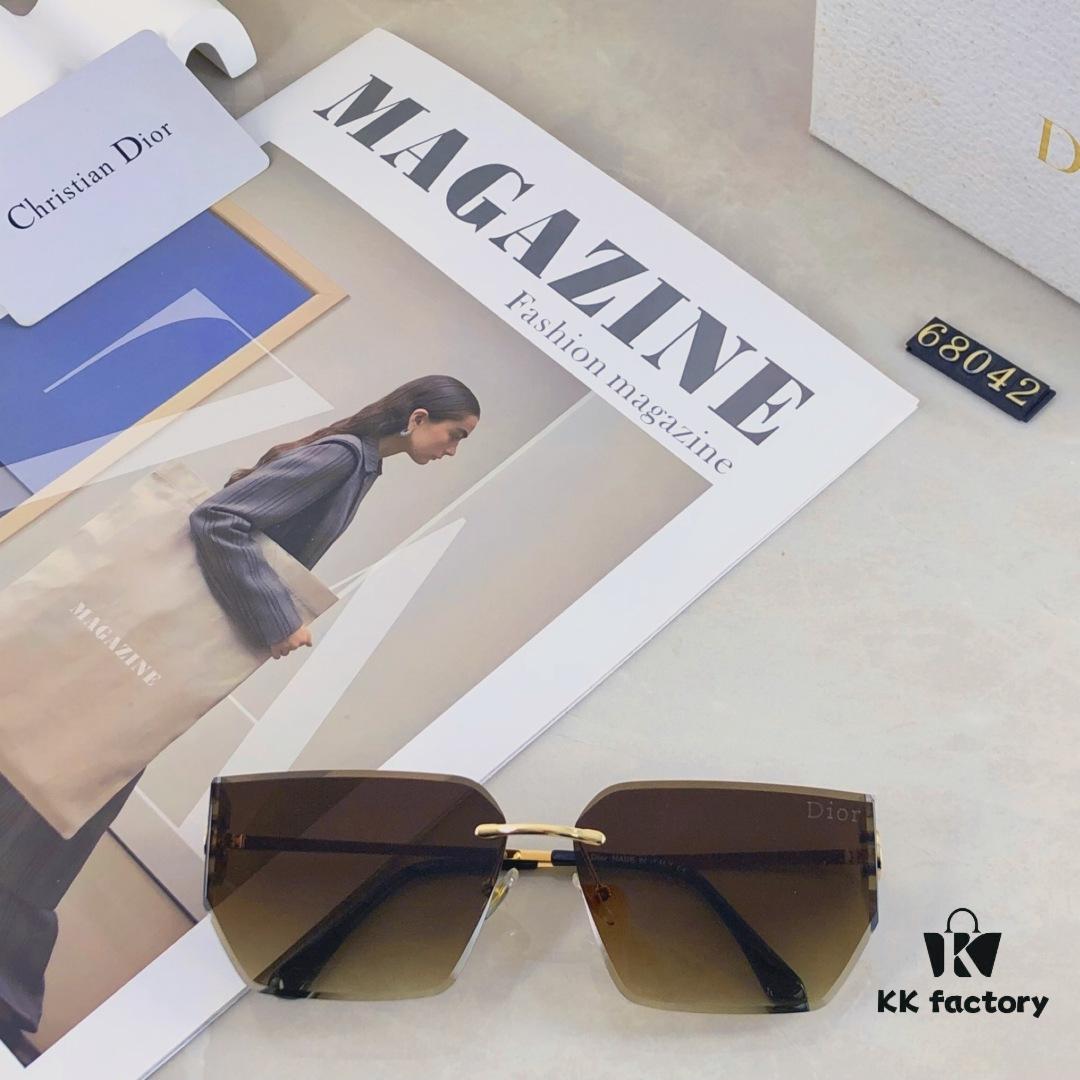 6931fee33a89a121ed54eea1 Dior Letter Curve Metal Frame Sunglasses Unisex Fashion Oversized Rimless Edge-Cut Sun Glasses for Large Faces