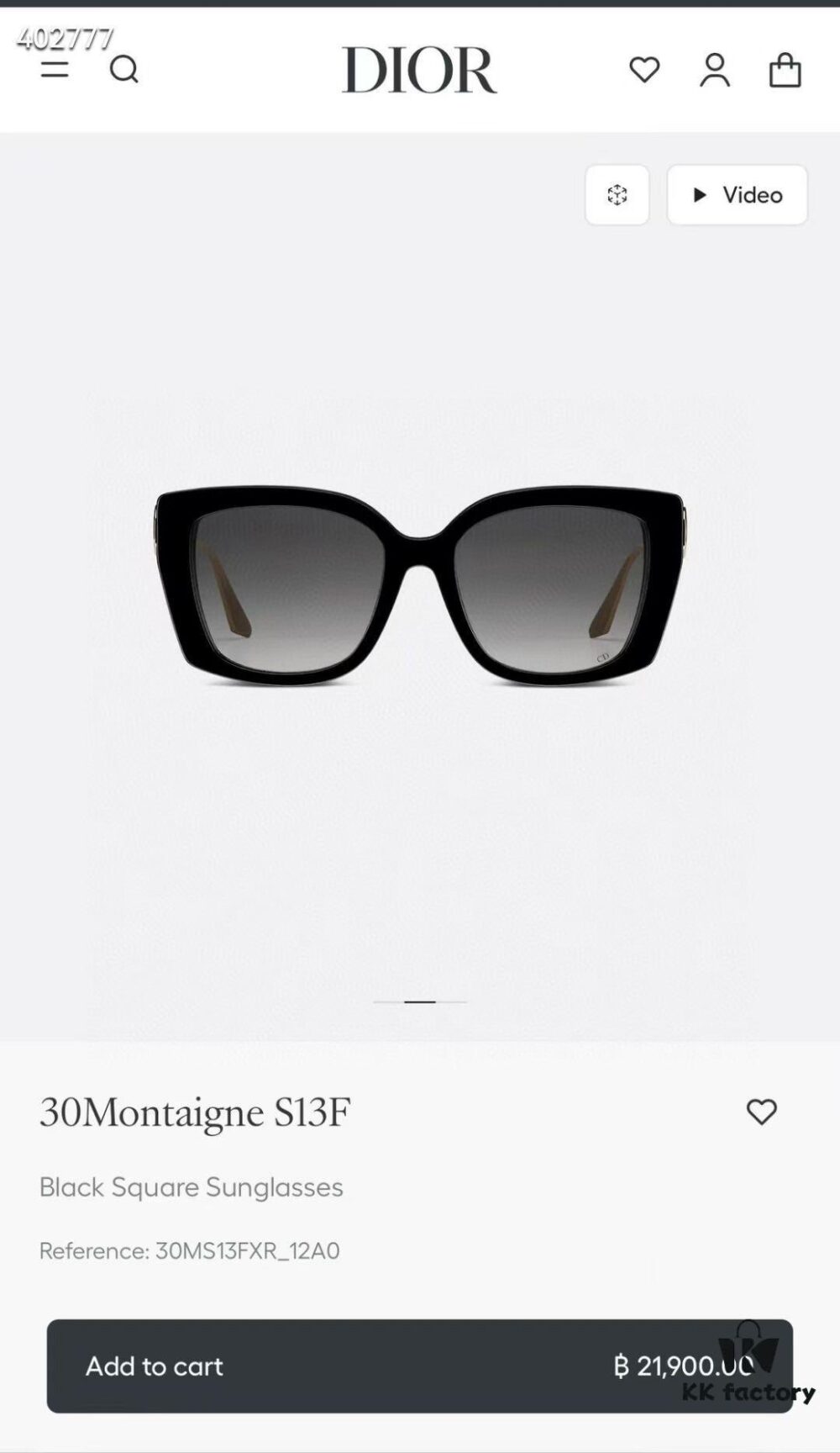 6931fef23a89a121ed54ef62 DIOR 30Montaigne S13F Square Sunglasses in Black Acetate with Gold-Tone Metal Temples and Gray Lenses