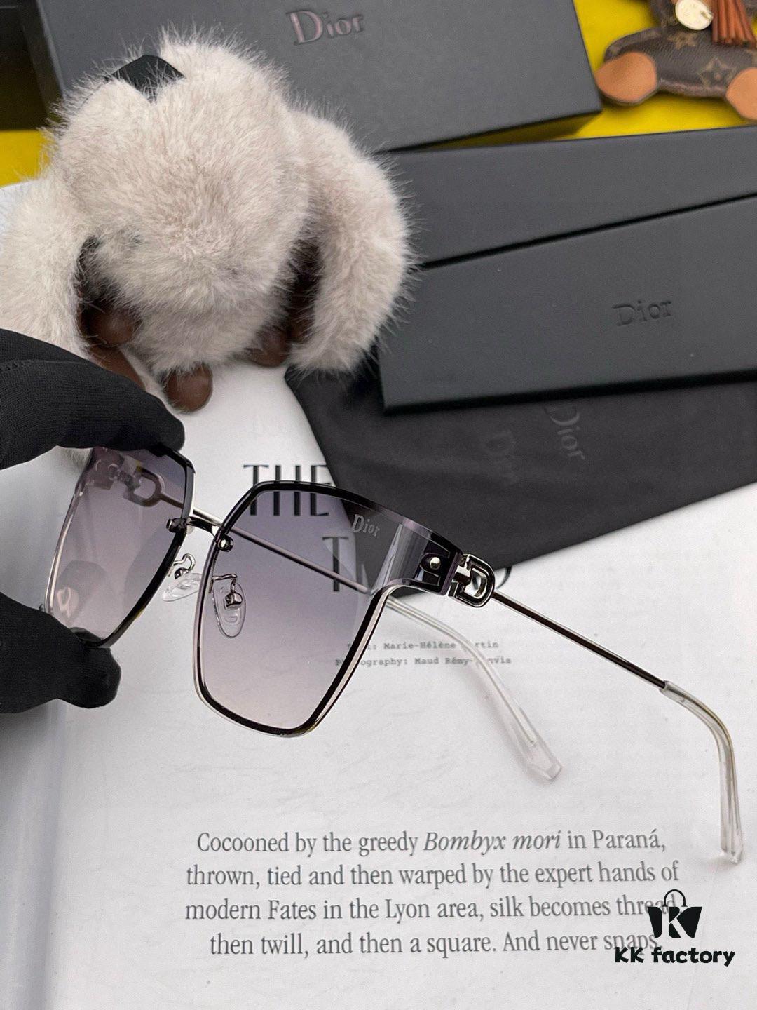 DIOR Volcano ☔️ Fashion Frameless Sunglasses Lenses, Top Luxury [Strong] High Quality [Victory][Kiss] 🍦🍨 [Proud] Exceptional Elegance 😄 🍫🍪 Women's Driving Sunglasses [Love] Model: CD05811 Eyewear Sunglasses