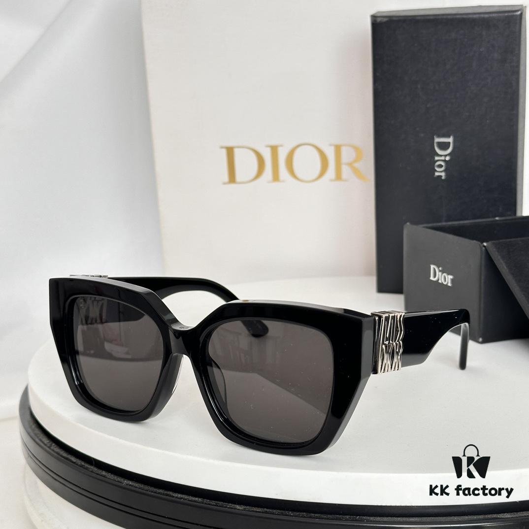 DIO* Black Acetate Frame with Wide Temples, Gold-Finish Metal Miss Dior Logo