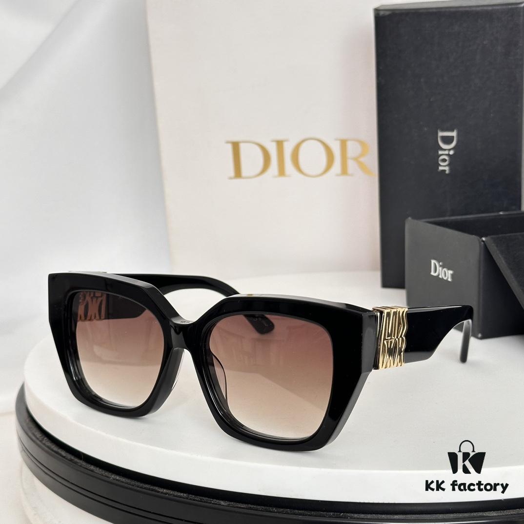 DIO* Black Acetate Frame with Wide Temples, Gold-Finish Metal Miss Dior Logo