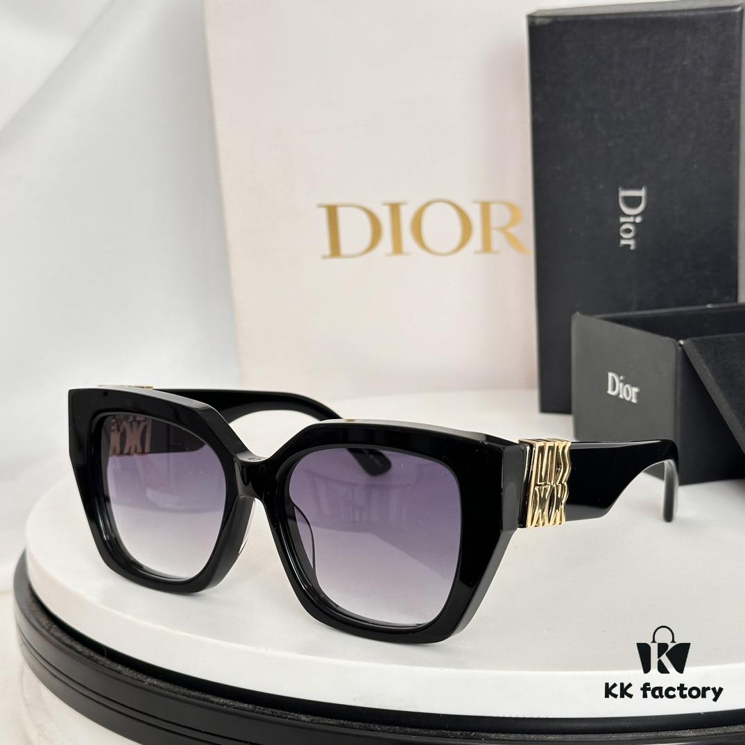 DIO* Black Acetate Frame with Wide Temples, Gold-Finish Metal Miss Dior Logo