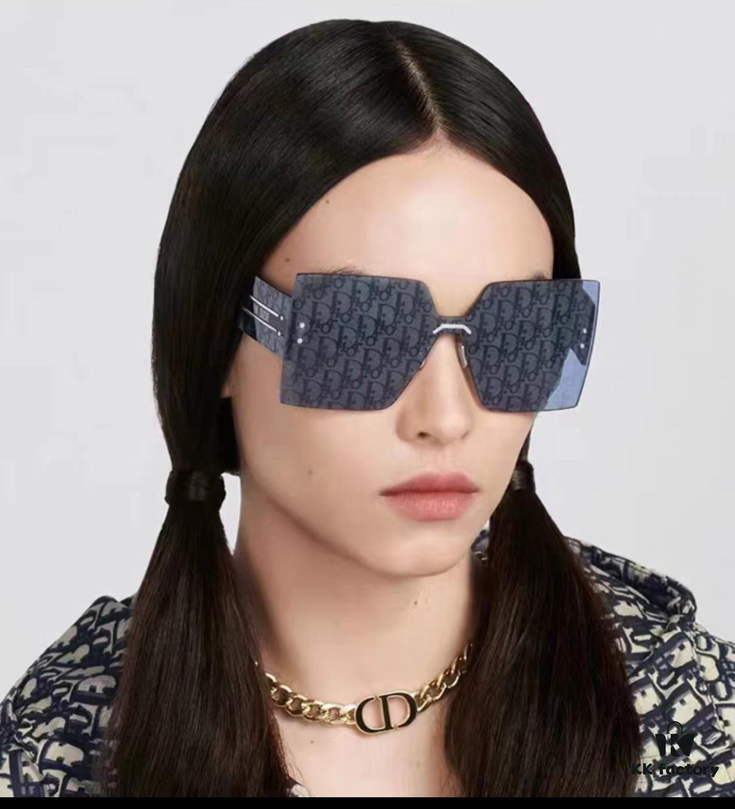 Dior 2024 New Arrival Mirror Letter Rimless Cut-Out Fashion Sunglasses for Women, Stylish Large Frame Unisex Sunglasses with Slimming Effect