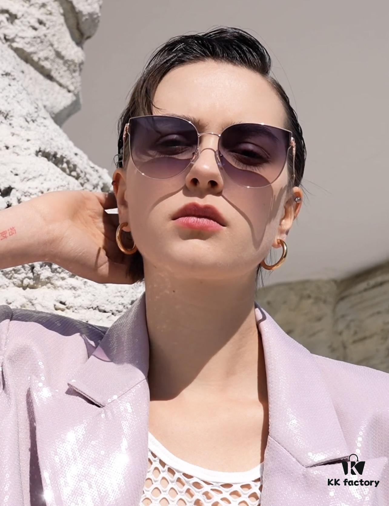 6931ff463a89a121ed54f3a0 DIOR Volcano Umbrella Fashion Round Frame Sunglasses Lens Top Luxury High Quality Women's Driving Sunglasses Model: CD4311