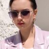 DIOR Volcano ☔️ Fashion Round Frame Sunglasses Lens, Top Luxury [Strong] High Quality [Victory][Kiss] 🍦🍨 [Proud] Exceptional Charm 😄 🍫🍪 Women's Driving Sunglasses [Love] Model: CD4311 Eyeglasses Sunglasses