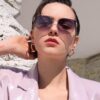 DIOR Volcano ☔️ Fashion Round Frame Sunglasses Lens, Top Luxury [Strong] High Quality [Victory][Kiss] 🍦🍨 [Proud] Exceptional Charm 😄 🍫🍪 Women's Driving Sunglasses [Love] Model: CD4311 Eyeglasses Sunglasses