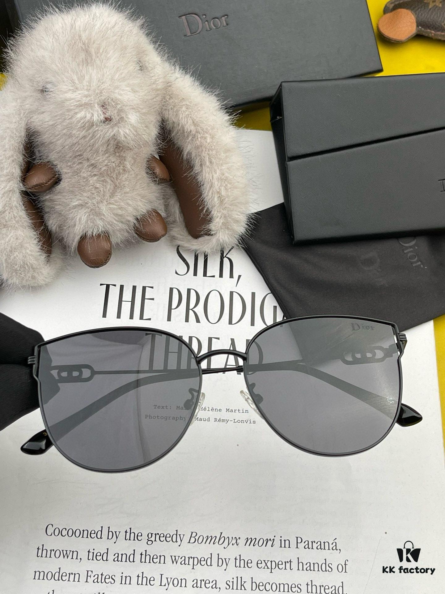 DIOR Volcano ☔️ Fashion Round Frame Sunglasses Lens, Top Luxury [Strong] High Quality [Victory][Kiss] 🍦🍨 [Proud] Exceptional Charm 😄 🍫🍪 Women's Driving Sunglasses [Love] Model: CD4311 Eyeglasses Sunglasses
